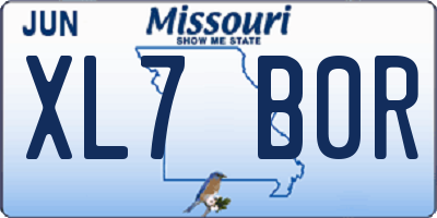 MO license plate XL7B0R