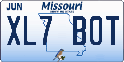 MO license plate XL7B0T