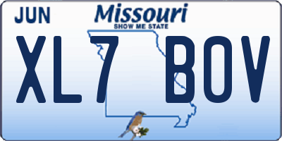 MO license plate XL7B0V