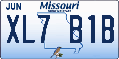 MO license plate XL7B1B