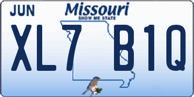 MO license plate XL7B1Q