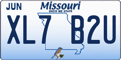 MO license plate XL7B2U