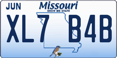 MO license plate XL7B4B