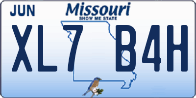 MO license plate XL7B4H