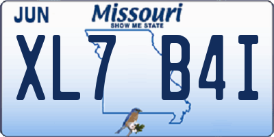 MO license plate XL7B4I