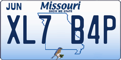 MO license plate XL7B4P