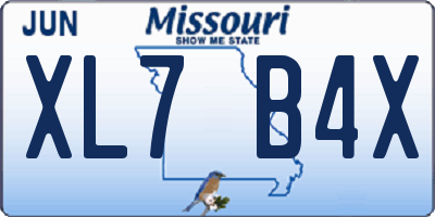 MO license plate XL7B4X