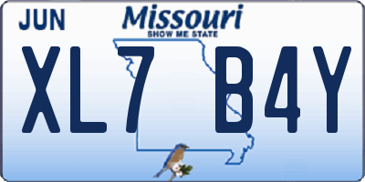 MO license plate XL7B4Y