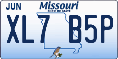 MO license plate XL7B5P