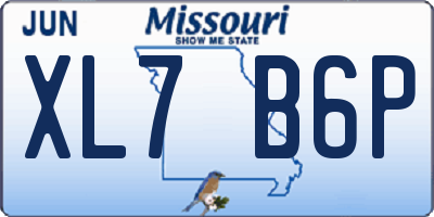 MO license plate XL7B6P