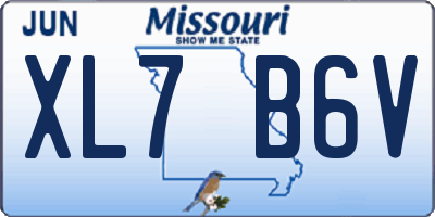 MO license plate XL7B6V