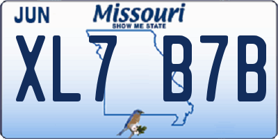 MO license plate XL7B7B