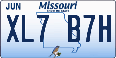 MO license plate XL7B7H
