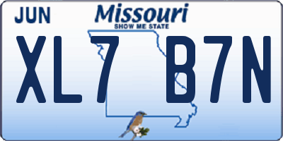 MO license plate XL7B7N