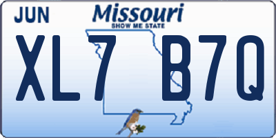 MO license plate XL7B7Q