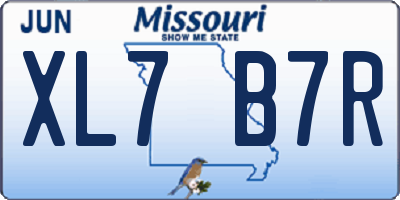 MO license plate XL7B7R