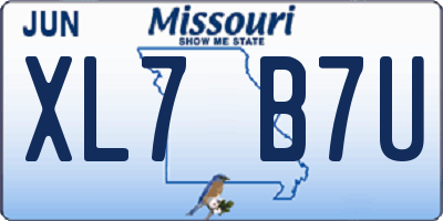 MO license plate XL7B7U