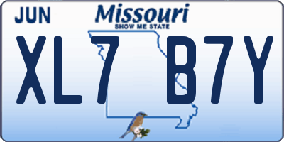 MO license plate XL7B7Y