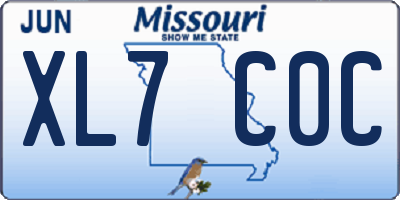 MO license plate XL7C0C