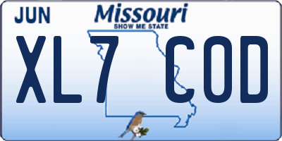 MO license plate XL7C0D