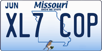 MO license plate XL7C0P