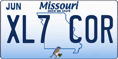 MO license plate XL7C0R