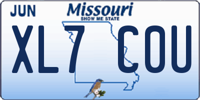 MO license plate XL7C0U
