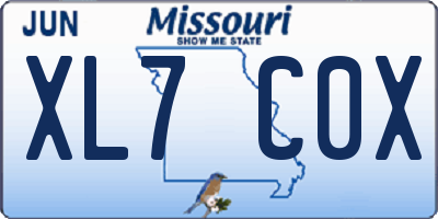 MO license plate XL7C0X
