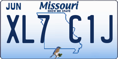 MO license plate XL7C1J