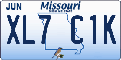 MO license plate XL7C1K