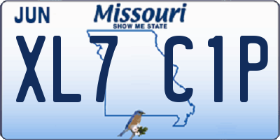 MO license plate XL7C1P