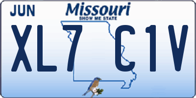 MO license plate XL7C1V