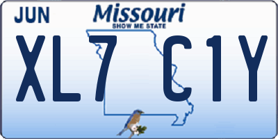 MO license plate XL7C1Y