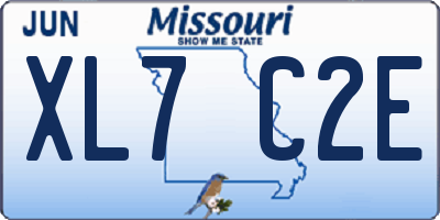 MO license plate XL7C2E