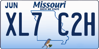 MO license plate XL7C2H