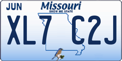 MO license plate XL7C2J