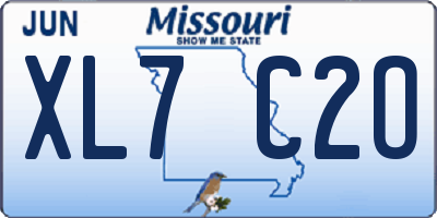 MO license plate XL7C2O