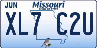 MO license plate XL7C2U