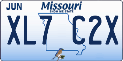 MO license plate XL7C2X