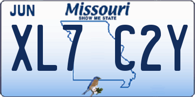 MO license plate XL7C2Y