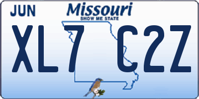 MO license plate XL7C2Z
