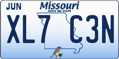 MO license plate XL7C3N