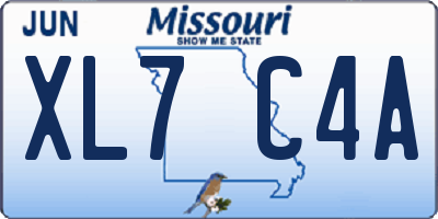 MO license plate XL7C4A