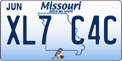 MO license plate XL7C4C