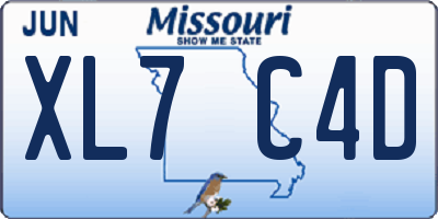 MO license plate XL7C4D