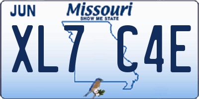 MO license plate XL7C4E