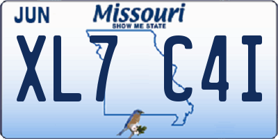 MO license plate XL7C4I