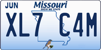 MO license plate XL7C4M
