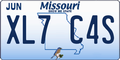 MO license plate XL7C4S