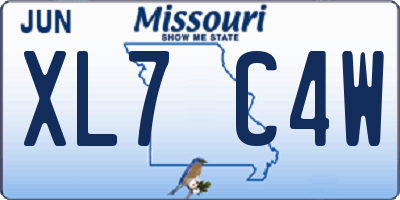 MO license plate XL7C4W